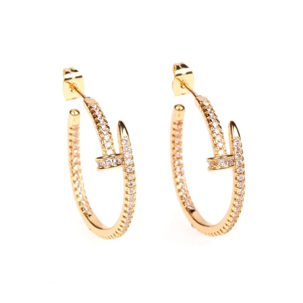 New! Nail Hoop Earrings - Picture 4 of 6